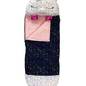 Happy Nappers, Unicorn Starry Night Kids Sleeping Bag - Pink & Navy